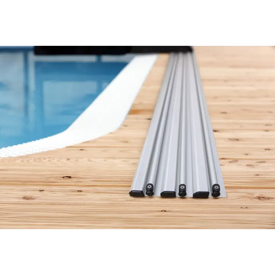 Extra skenor AIR för Infinity pooltak med silver aluminium och svarta ändkåpor